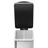 10L Rectangular Step Bathroom Step Trash Can Stainless Steel with Black Plastic Lid