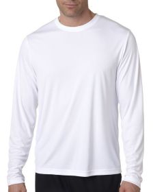 Adult Cool DRI® with FreshIQ Long-Sleeve Performance T-Shirt - BLACK - S (Color: White)
