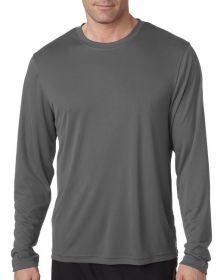 Adult Cool DRI® with FreshIQ Long-Sleeve Performance T-Shirt - BLACK - S (Color: GRAPHITE)
